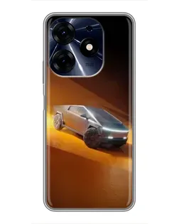 Чехол для TECNO Spark 10 Pro с картинкой «Cybertruck в пустыне»