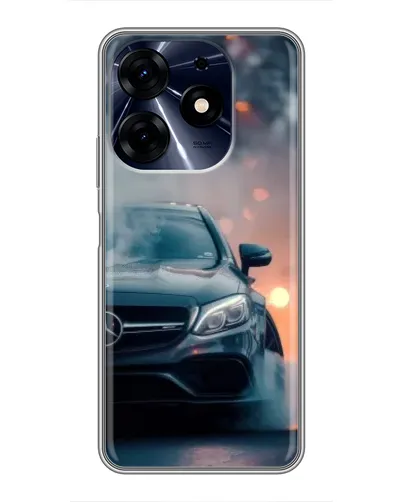 Чехол для TECNO Spark 10 Pro с картинкой «Mercedes — ночной город»