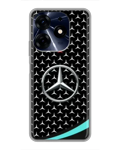 Чехол для TECNO Spark 10 Pro с картинкой «Mercedes — бирюзовый акцент»
