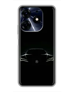 Чехол для TECNO Spark 10 Pro с картинкой «Mercedes — силуэт авто»