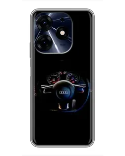 Чехол для TECNO Spark 10 Pro с картинкой «Салон Audi — руль» Чехол для TECNO Spark 10 Pro с картинкой «Салон Audi — руль»
