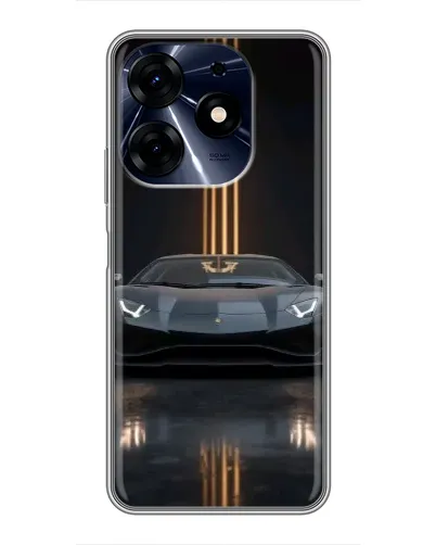 Чехол для TECNO Spark 10 Pro с картинкой «Lamborghini золотые линии»
