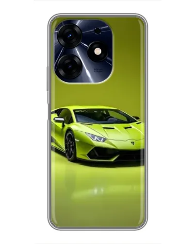 Чехол для TECNO Spark 10 Pro с картинкой «Салатовый Lamborghini Huracan»