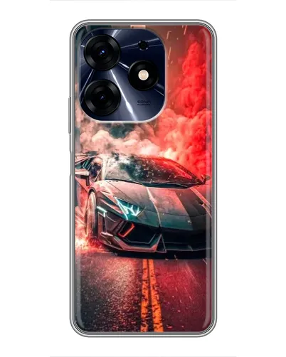 Чехол для TECNO Spark 10 Pro с картинкой «Lamborghini красный дым»