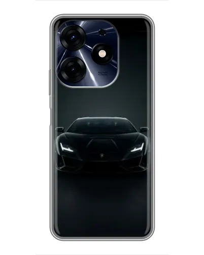 Чехол для TECNO Spark 10 Pro с картинкой «Черный Lamborghini Aventador»