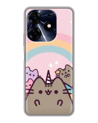 Чехол для TECNO Spark 10 Pro с картинкой «Единорог Pusheen»