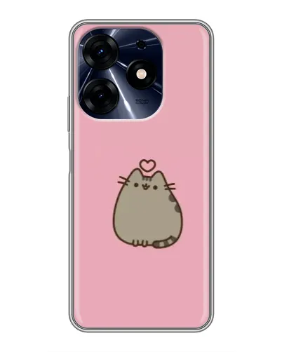 Чехол для TECNO Spark 10 Pro с картинкой «Pusheen сердце»
