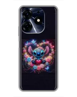 Чохол для TECNO Spark 10 Pro з картинкою «Stitch у квітах»