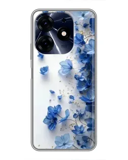 Чехол для TECNO Spark 10 Pro с картинкой «Голубой цветочный каскад» Чехол для TECNO Spark 10 Pro с картинкой «Голубой цветочный каскад»