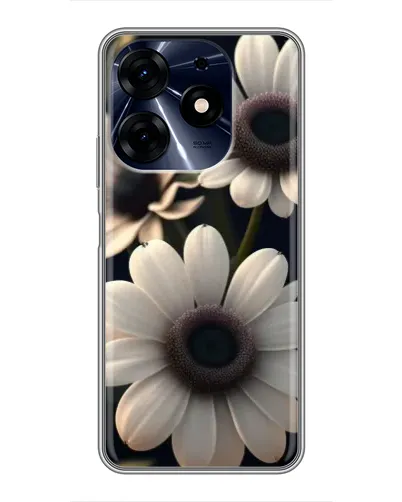 Чехол для TECNO Spark 10 Pro с картинкой «Белые маргаритки макро»