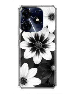 Чехол для TECNO Spark 10 Pro с картинкой «Монохромные астры» Чехол для TECNO Spark 10 Pro с картинкой «Монохромные астры»