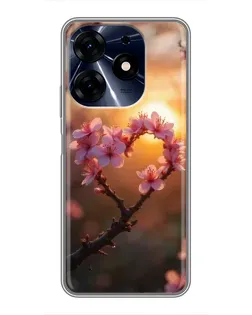 Чехол для TECNO Spark 10 Pro с картинкой «Розовый цвет сердце на фоне заката» Чехол для TECNO Spark 10 Pro с картинкой «Розовый цвет сердце на фоне заката»