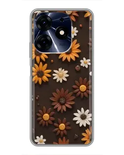 Чехол для TECNO Spark 10 Pro с картинкой «Узор из маленьких подсолнухов» Чехол для TECNO Spark 10 Pro с картинкой «Узор из маленьких подсолнухов»
