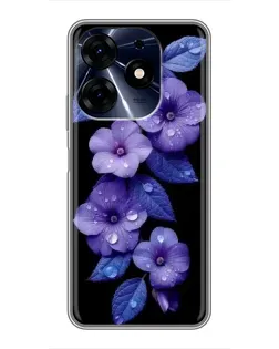 Чехол для TECNO Spark 10 Pro с картинкой «Фиолетовые цветы с росою» Чехол для TECNO Spark 10 Pro с картинкой «Фиолетовые цветы с росою»