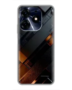 Чехол для TECNO Spark 10 Pro с картинкой «Черные геометрические блоки»