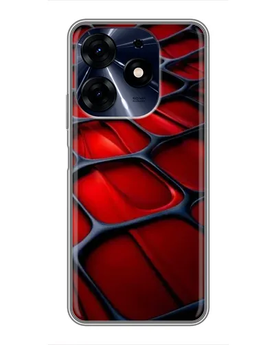Чехол для TECNO Spark 10 Pro с картинкой «Красная глянцевая сетка»