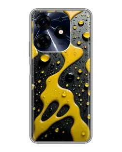 Чехол для TECNO Spark 10 Pro с картинкой «Жидкое желтое золото»