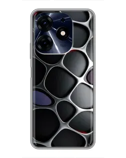 Чехол для TECNO Spark 10 Pro с картинкой «Объемная темная решетка»