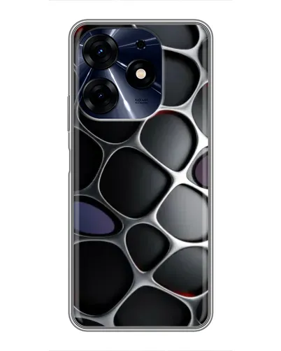 Чехол для TECNO Spark 10 Pro с картинкой «Объемная темная решетка»