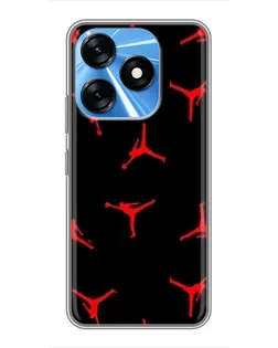 Чехол для TECNO Spark 10 с картинкой «Jordan Red Pattern» Чехол для TECNO Spark 10 с картинкой «Jordan Red Pattern»