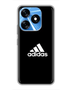 Чехол для TECNO Spark 10 с картинкой «Черная классика Adidas»