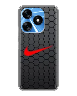 Чехол для TECNO Spark 10 с картинкой «Nike — карбоновая сетка» Чехол для TECNO Spark 10 с картинкой «Nike — карбоновая сетка»