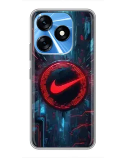Чехол для TECNO Spark 10 с картинкой «Техногенный стиль Nike»