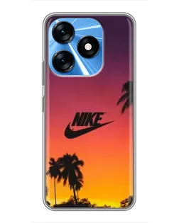 Чехол для TECNO Spark 10 с картинкой «Nike на закате солнца»