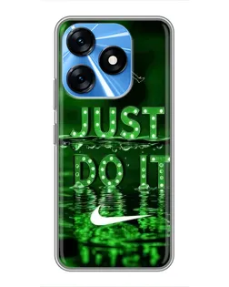 Чехол для TECNO Spark 10 с картинкой «Зеленый неоновый Nike»