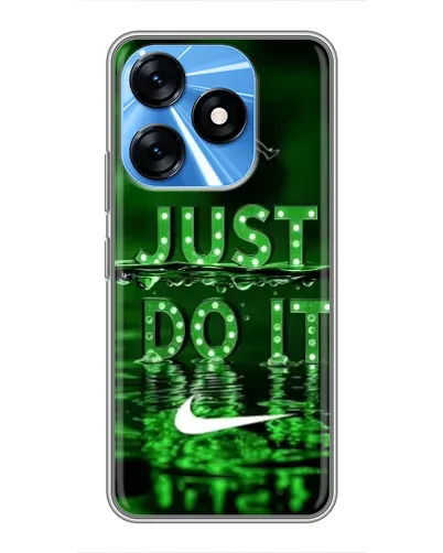 Чехол для TECNO Spark 10 с картинкой «Зеленый неоновый Nike»