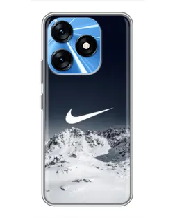 Чехол для TECNO Spark 10 с картинкой «Nike — зимние горы»