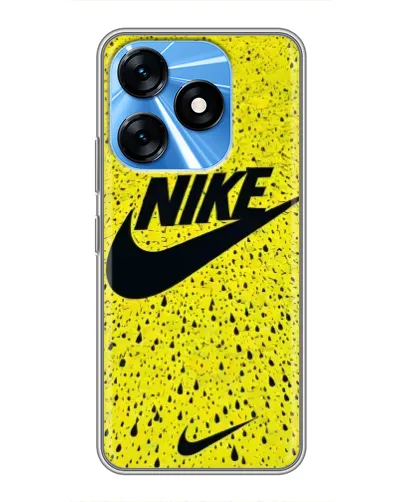 Чехол для TECNO Spark 10 с картинкой «Желтый текстурный Nike»