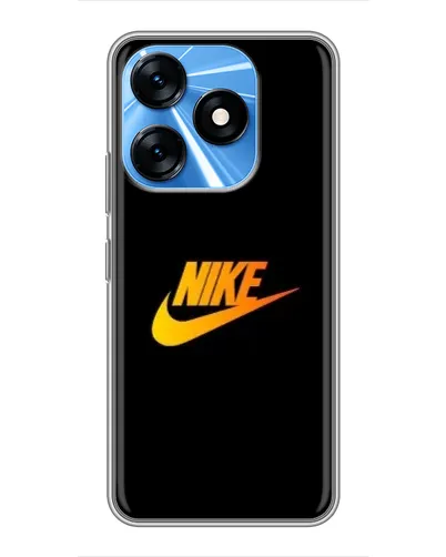 Чехол для TECNO Spark 10 с картинкой «Золотой логотип Nike»