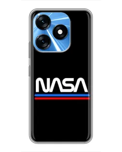 Чехол для TECNO Spark 10 с картинкой «NASA — классика Red Blue» Чехол для TECNO Spark 10 с картинкой «NASA — классика Red Blue»