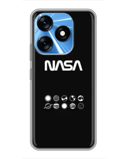 Чехол для TECNO Spark 10 с картинкой «NASA — технический принт»