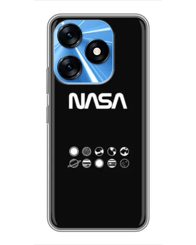Чехол для TECNO Spark 10 с картинкой «NASA — технический принт» Чехол для TECNO Spark 10 с картинкой «NASA — технический принт»