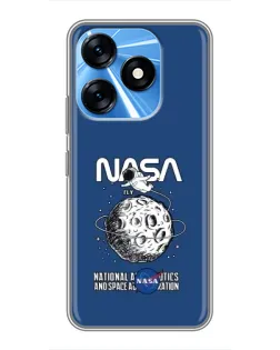 Чехол для TECNO Spark 10 с картинкой «NASA — лунная миссия»