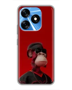Чехол для TECNO Spark 10 с картинкой «Bored Ape в красном» Чехол для TECNO Spark 10 с картинкой «Bored Ape в красном»