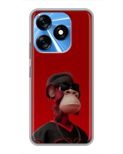 Чехол для TECNO Spark 10 с картинкой «Bored Ape в красном» Чехол для TECNO Spark 10 с картинкой «Bored Ape в красном»