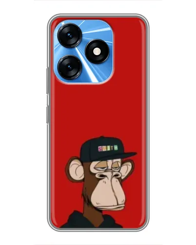 Чехол для TECNO Spark 10 с картинкой «Bored Ape — красный фон» Чехол для TECNO Spark 10 с картинкой «Bored Ape — красный фон»