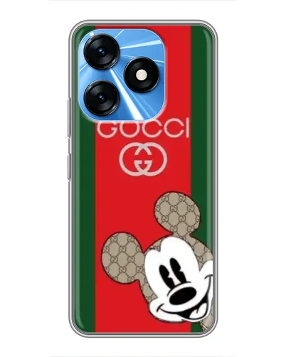 Чехол для TECNO Spark 10 с картинкой «Gucci — полосы и Микки» Чехол для TECNO Spark 10 с картинкой «Gucci — полосы и Микки»