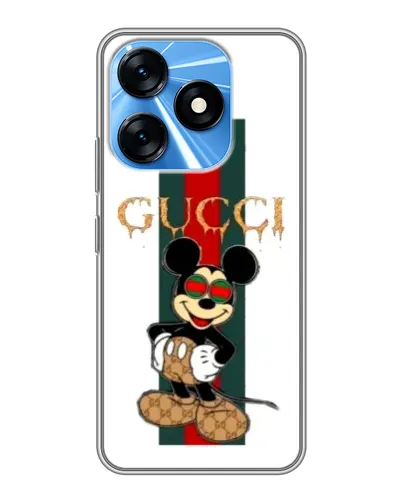 Чехол для TECNO Spark 10 с картинкой «Микки Маус Gucci — полосы» Чехол для TECNO Spark 10 с картинкой «Микки Маус Gucci — полосы»