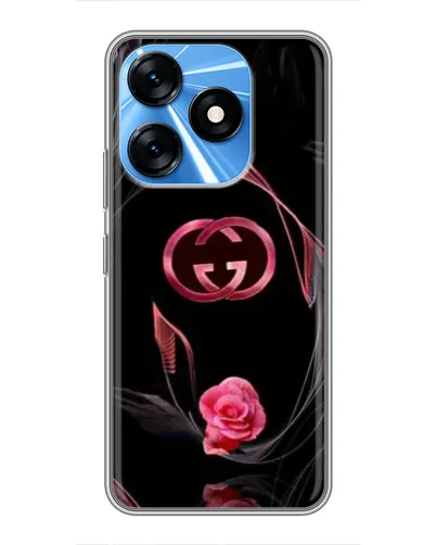 Чехол для TECNO Spark 10 с картинкой «Gucci — неоновая роза» Чехол для TECNO Spark 10 с картинкой «Gucci — неоновая роза»
