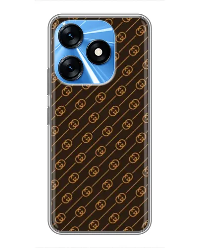 Чехол для TECNO Spark 10 с картинкой «Gucci — золотые диагонали» Чехол для TECNO Spark 10 с картинкой «Gucci — золотые диагонали»