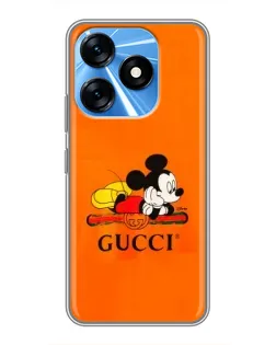 Чохол для TECNO Spark 10 з картинкою «Міккі Маус Gucci — помаранч»