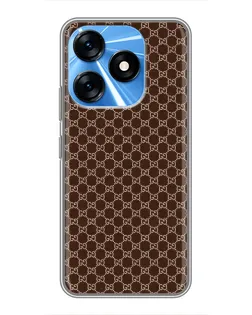 Чохол для TECNO Spark 10 з картинкою «Gucci — шоколадна сітка»