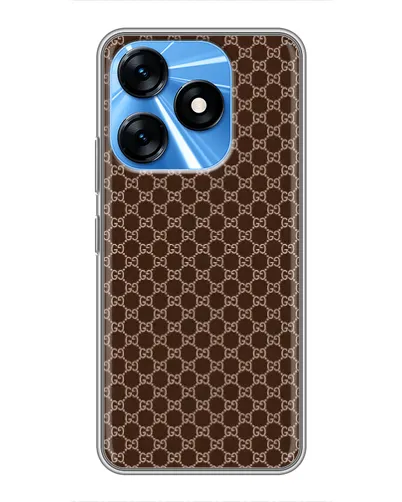 Чохол для TECNO Spark 10 з картинкою «Gucci — шоколадна сітка» Чохол для TECNO Spark 10 з картинкою «Gucci — шоколадна сітка»