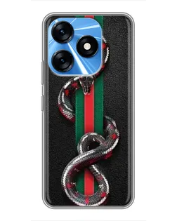 Чохол для TECNO Spark 10 з картинкою «Gucci — змія на смузі»