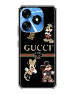 Чохол для TECNO Spark 10 з картинкою «Gucci — герої Disney та монограма»
