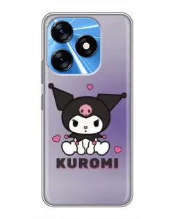 Чехол для TECNO Spark 10 с картинкой «Kuromi — фиолетовый арт»